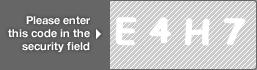 captcha code for visual authentication  letter E number 4 letter H number 7