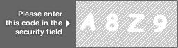 captcha code for visual authentication  letter A number 8 letter Z number 9