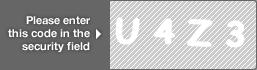 captcha code for visual authentication  letter U number 4 letter Z number 3