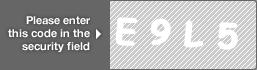 captcha code for visual authentication  letter E number 9 letter L number 5