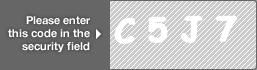 captcha code for visual authentication  letter C number 5 letter J number 7