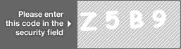 captcha code for visual authentication  letter Z number 5 letter B number 9