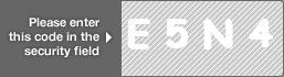 captcha code for visual authentication  letter E number 5 letter N number 4