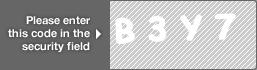 captcha code for visual authentication  letter B number 3 letter Y number 7
