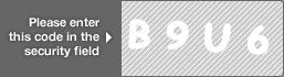 captcha code for visual authentication  letter B number 9 letter U number 6